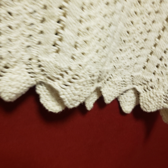 VINTAGE POUR PLUS LE CHIC-COTTON-CROCHET SWEATER W/SCALLOP HEM/NECK/LG/NWOT - Picture 5 of 10